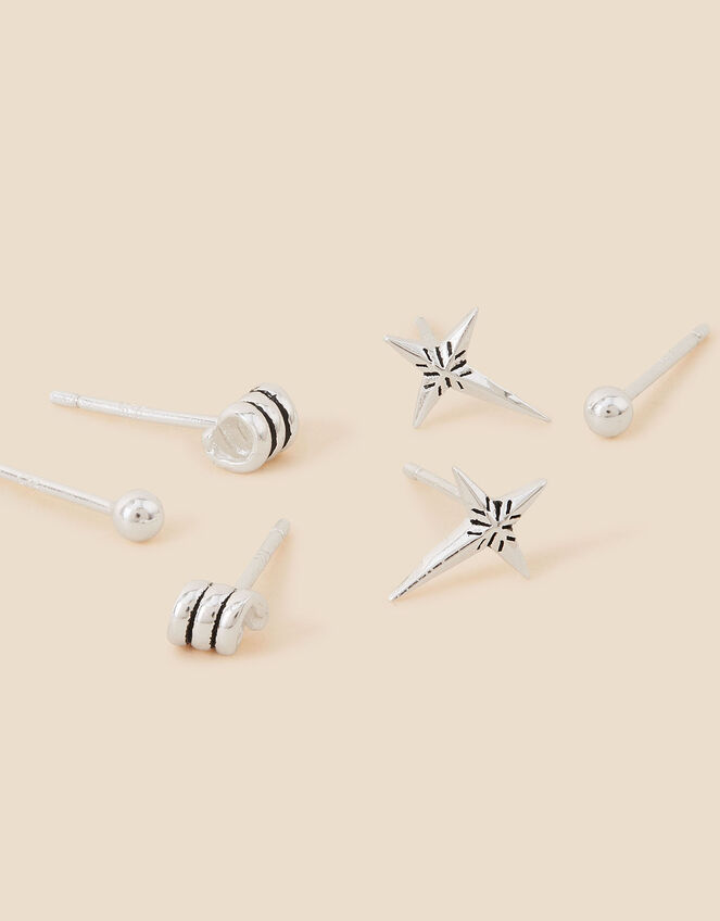 Set of 3 sterling silver studs clearance