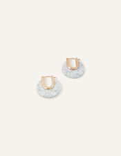 Marble Resin Circle Earrings , , large