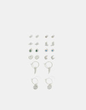 10-Pack Hippie Stud & Hoop Earrings, , large
