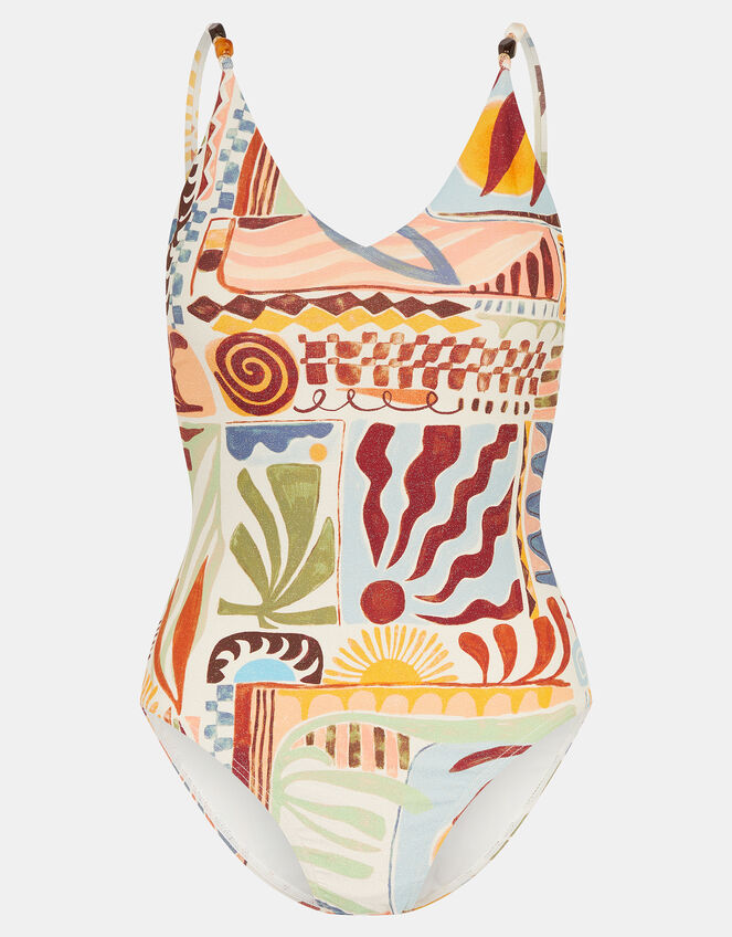Abstract Print Swimsuit, Multi (MULTI), large