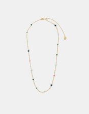 14ct Gold-Plated Beaded Station Necklace, , large