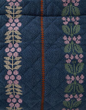 Tapestry Quilted Denim Shopper Bag, , large