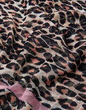 Lightweight Leopard Print Scarf, , large