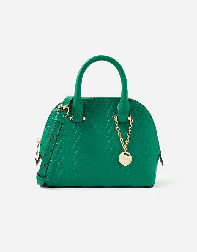 A Logo Monogram Handheld Bag, Green (GREEN), large