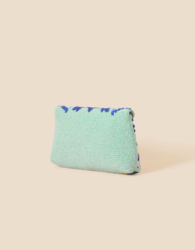Large Beaded Tile Print Clutch Bag, , large
