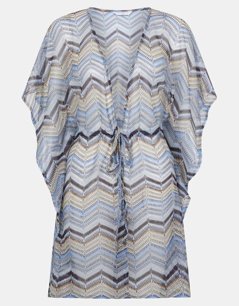 Zigzag Crochet Mini Kaftan, Multi (MULTI), large