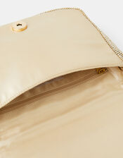 Embellished Fold Over Clutch Bag, Gold (GOLD), large