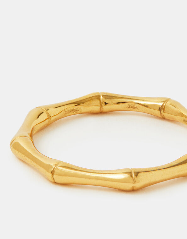 Stainless Steel Bamboo Adjustable Ring, Gold (GOLD), large