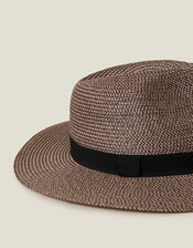 Straw Fedora Hat, , large