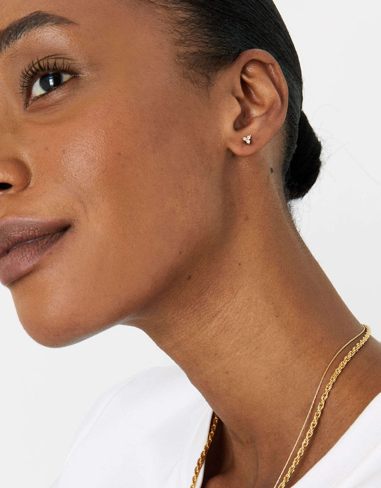 Gold plated flat sales back earrings