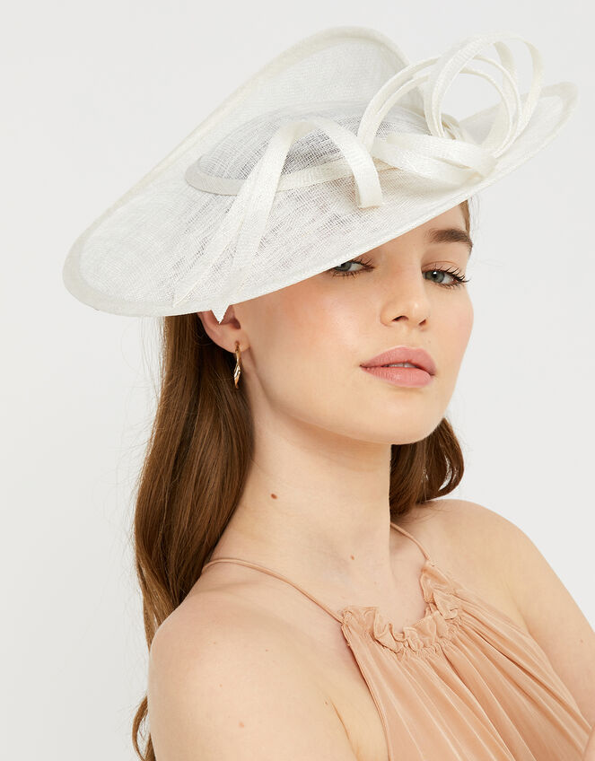 Sadie Oversized Disc Fascinator, Ivory (IVORY), large