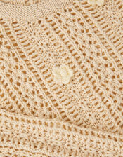 Girls Flower Appliqu&eacute; Jumper, Natural (NATURAL), large