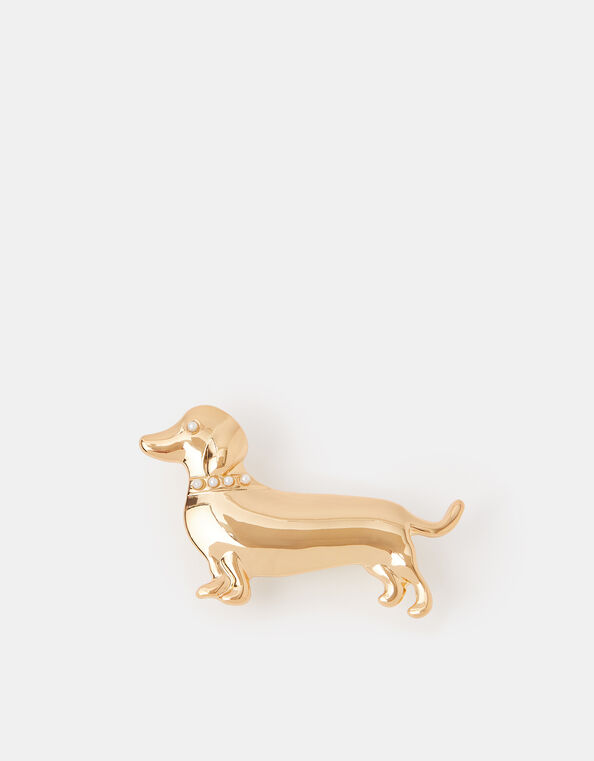 Pearl Dachshund Brooch, , large