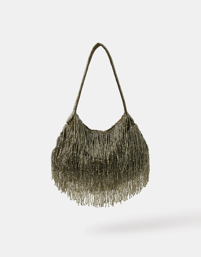 Beaded Fringe Handbag, , large