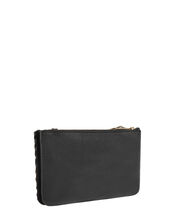 Kristina Woven Leather Cross-Body Bag, Black (BLACK), large