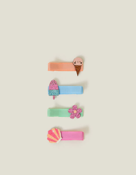 4-Pack Girls Ice Cream Hair Clips, , large