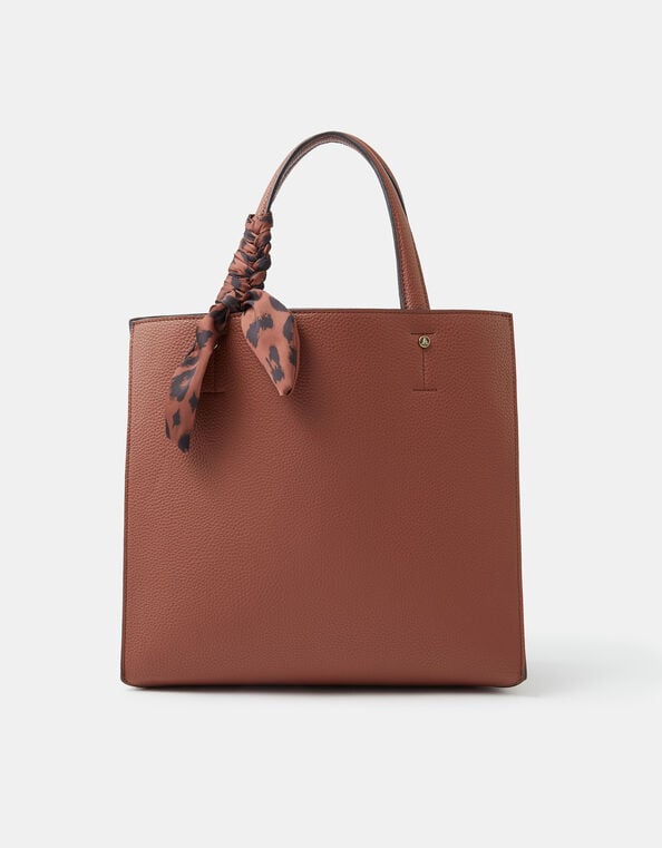 Izzie Scarf Handle Handbag, Tan (TAN), large