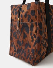 Leopard Print Canvas Weekend Bag, , large