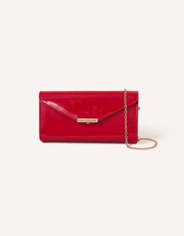 Patent Clutch Bag, Red (RED), large