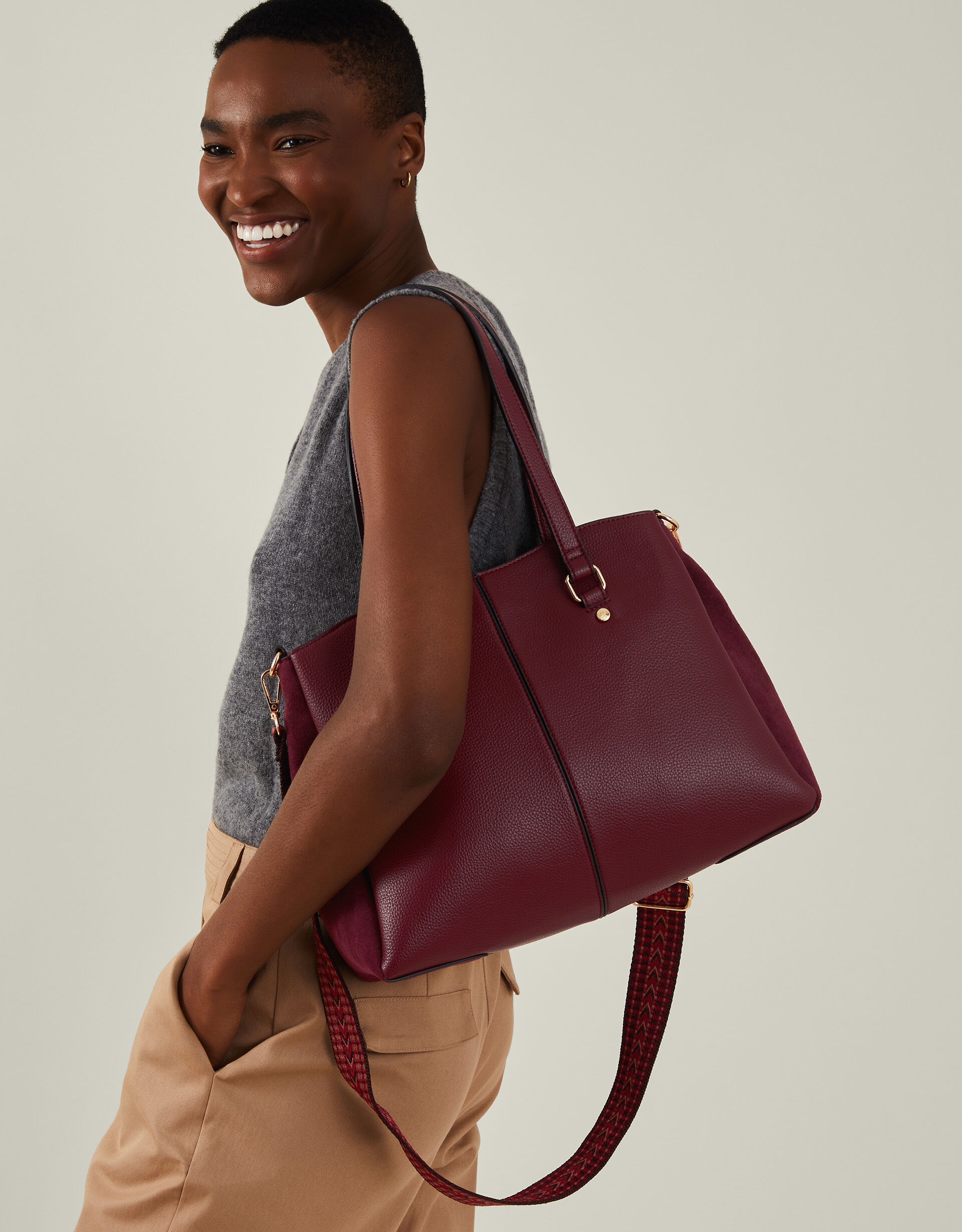 Webbing Strap Faux Leather Shoulder Bag Crossbody Bags Accessorize UK