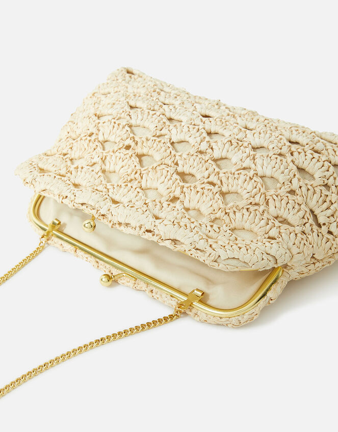 Raffia Clutch Bag, Natural (NATURAL), large