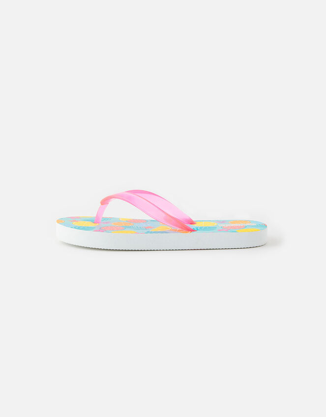 Girls Fruit Print Flip Flops, Multi (BRIGHTS-MULTI), large