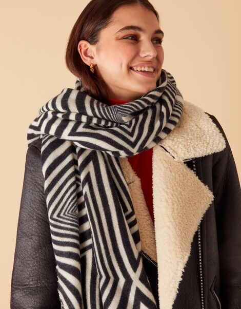 Swirl Print Blanket Scarf, , large
