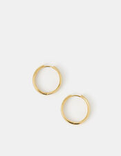 14ct Gold-Plated Chunky Clicker Hoop Earrings, , large