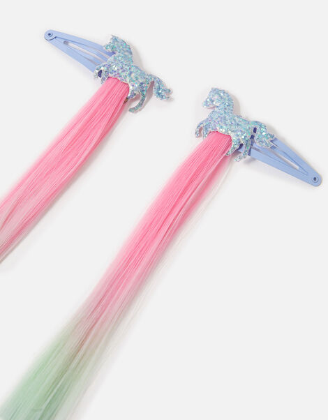 Girls Unicorn Faux Ombre Hair Clips, , large