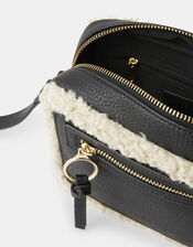 Shearling Trim Cross-Body Bag, , large
