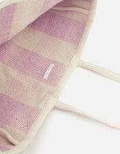 Gigi Gingham Tote, Purple (LILAC), large