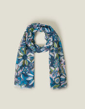 Geometric Floral Scarf, , large
