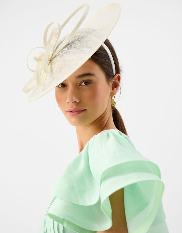 Loop Disc Fascinator, Ivory (IVORY), large