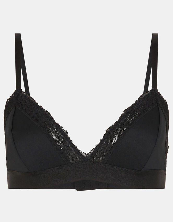 Lace Trim Bralette, Black (BLACK), large