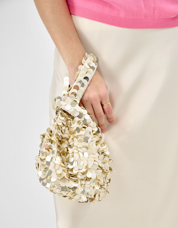 Sequin Wristlet Bag, , large