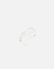 Sterling Silver Horn Ring , Silver (ST SILVER), large