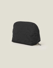 Quilted Wash Bag, Black (BLACK), large