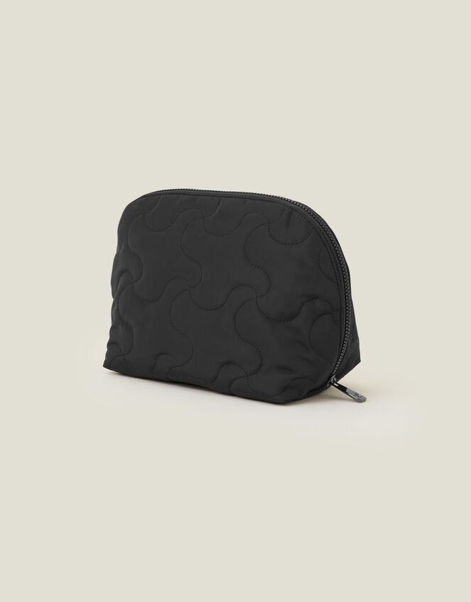 Quilted Wash Bag, Black (BLACK), large