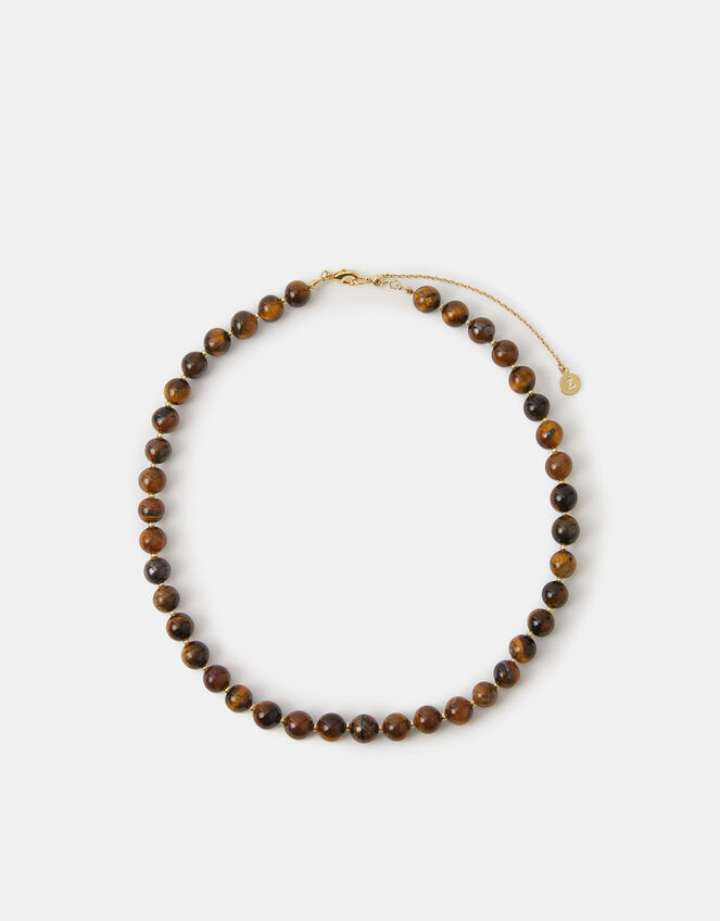 14ct Gold-Plated Round Bead Necklace, , large