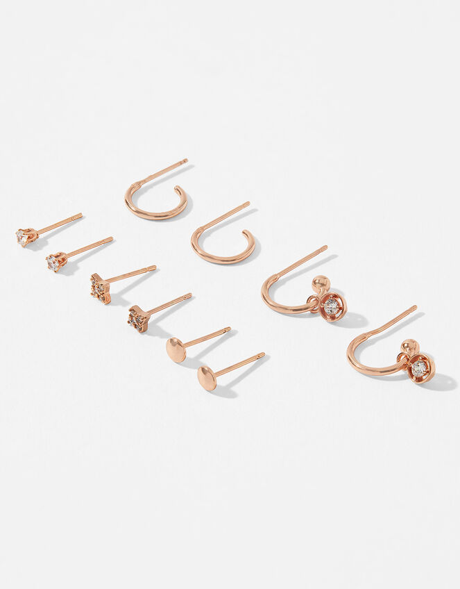 Rose Gold-Plated Stud and Hoop Multipack, , large
