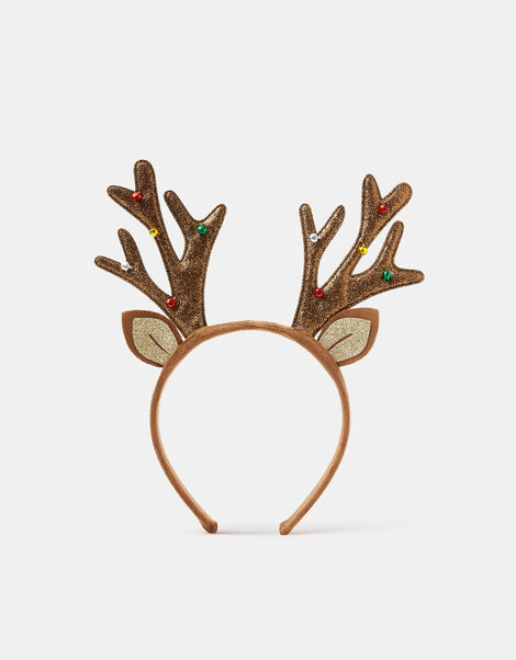 Glitter Reindeer Antlers Headband, , large