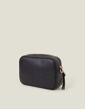 Dina Double Zip Crossbody Bag, Black (BLACK), large