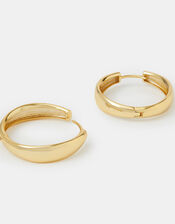 14ct Gold-Plated Chunky Clicker Hoop Earrings, , large