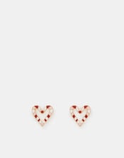 Candy Cane Heart Stud Earrings, , large