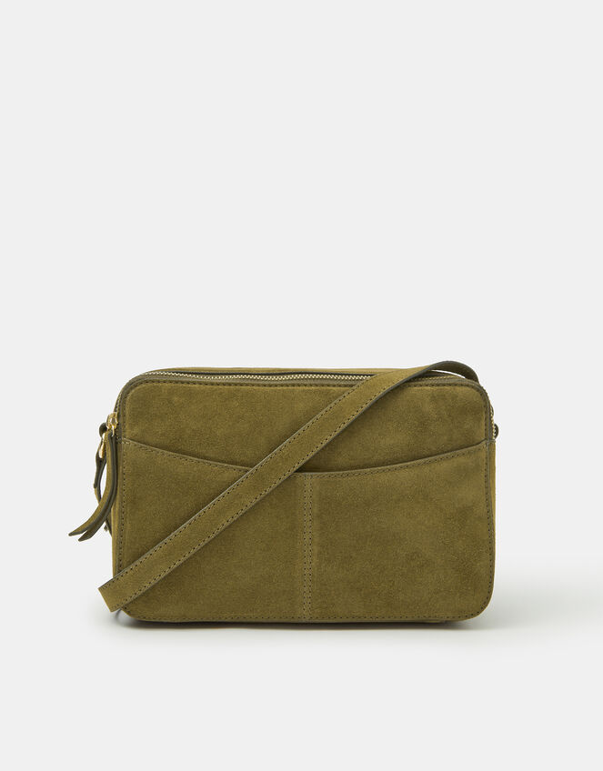 Double Zip Suede Camera Bag, , large