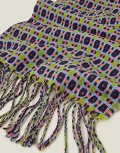 Woven Check Blanket Scarf, , large