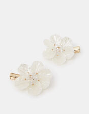 2-Pack Girls Pearl Dahlia Hair Clips, , large