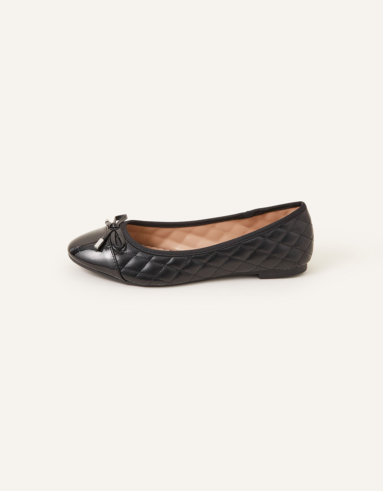 Quilted Bow Ballerina Flats Black Flat shoes Accessorize Global