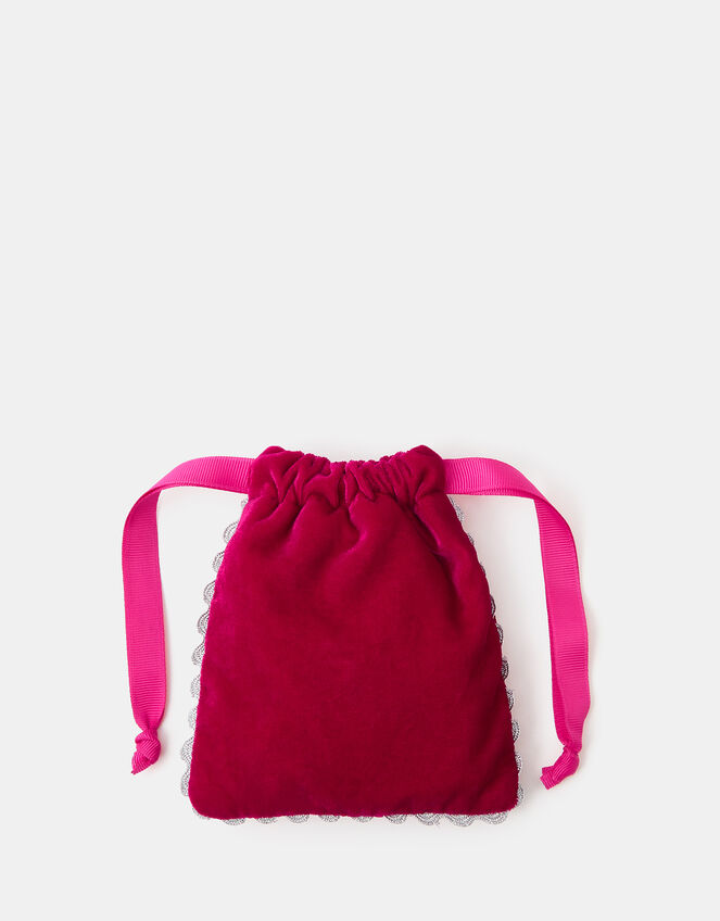 Embellished Bow Drawstring Bag, , large