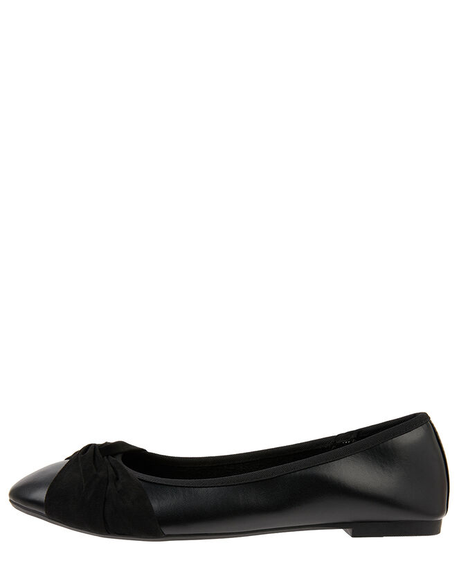 Twist Ballerina Flat Shoes, Black (BLACK), large